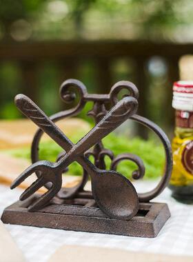 轻奢铸铁纸巾架放餐巾纸的架子小鸟桌面摆件装饰餐厅宾馆家居酒吧