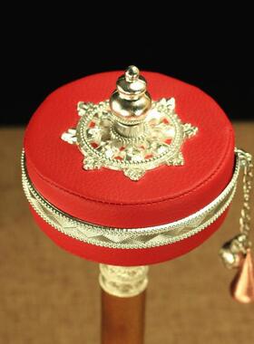 纯铜红皮手红TPT摇大号色器银经法皮红色手精致做工桌面摆件家用