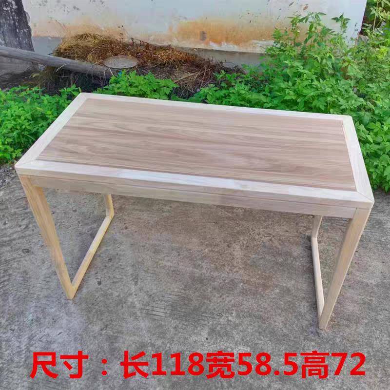 White tea table and chair combination, simple Chinese style antique solid wood tea table and tea set set, table and tea table