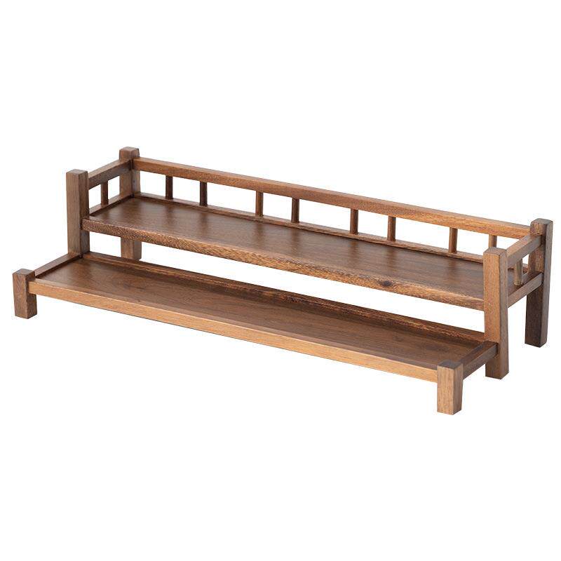South American walnut desktop storage rack desktop bogu rack two-layer purple clay pot tea set storage rack study storage rack