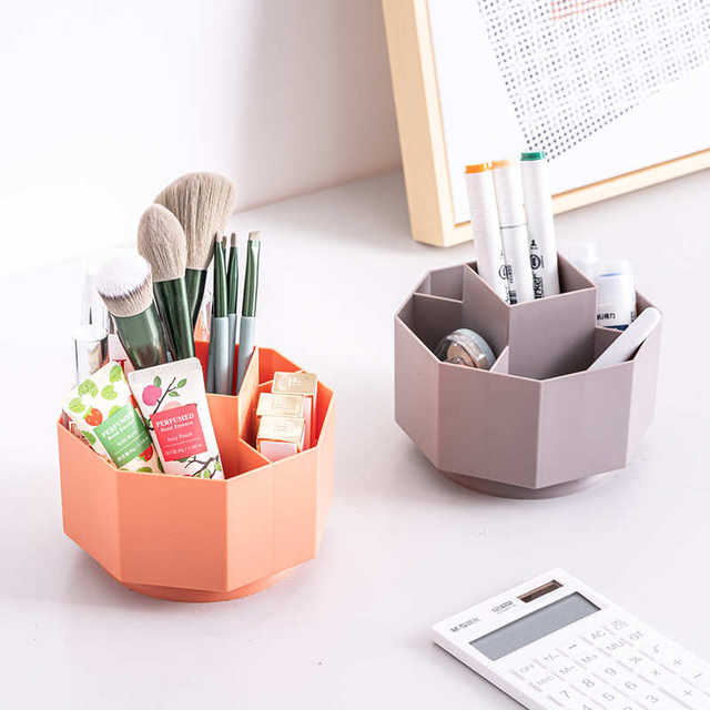 Pen holder rotating desktop stationery storage box office creative pen box student storage box cosmetics debris storage