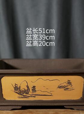 紫砂长方形花盆大口径30以上的种树特大号马槽花盆陶瓷花盆特价
