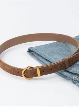 Women Luxury Design Suede Leather Belt Casual Versatile Busi