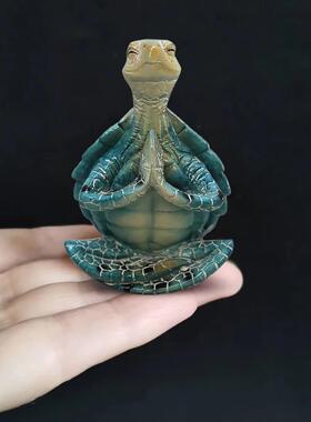 跨境海龟打坐悠闲装饰品摆件海洋家居庭院摆件禅坐乌龟仿真海洋
