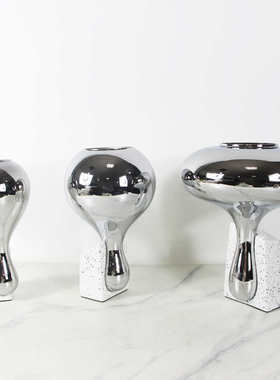 北欧简约镜面水滴造型创意摆件样板房客厅书房家居软装摆设装饰品