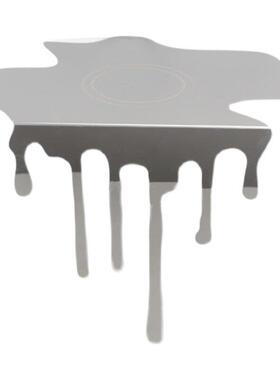 休闲和创意不锈钢银抽象流体水滴托盘饰品样板间家庭桌面软装饰