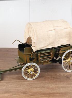 古代带篷马车铁艺工艺品橱窗柜展示摆件怀旧经典70、80年代风格