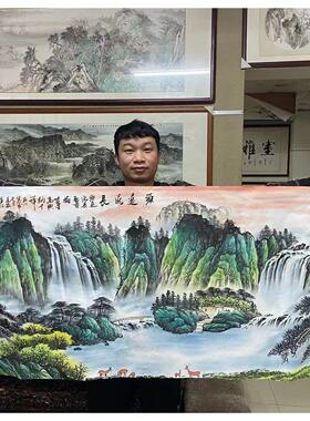 国画定制纯手绘真迹山水画花鸟水墨画办公室客厅居家装饰画挂画