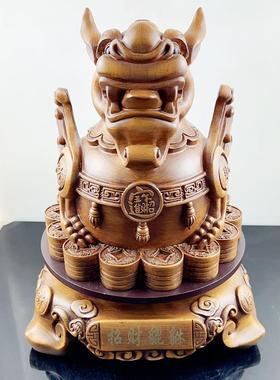 皮丘摆件树脂仿件檀木招财貔貅摆居K71286客厅关电视玄柜家装饰品