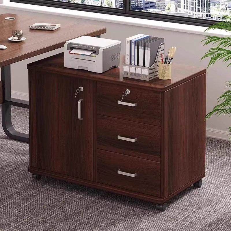 办公室文件柜桌下收纳柜办公柜置物边柜抽屉柜木质带锁矮柜收纳柜,淘宝优惠券,粉丝福利购,淘宝优惠卷