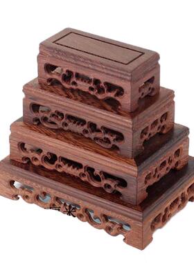 香炉工艺品佛龛鸡翅木质花盆实木托架佛像奇石红木底座工艺品摆件