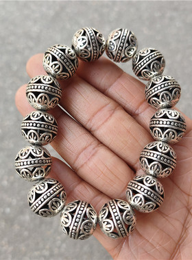 古玩杂项仿古工艺品白铜镂空多款手链复古民族风手串