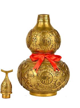 纯铜招财葫芦摆件开盖吉祥八宝葫芦家居工艺礼品办公室摆件