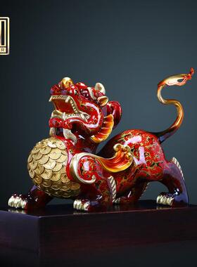 全铜貔貅摆件新中式客厅书房家居装饰品前台收银柜台开业乔迁送礼