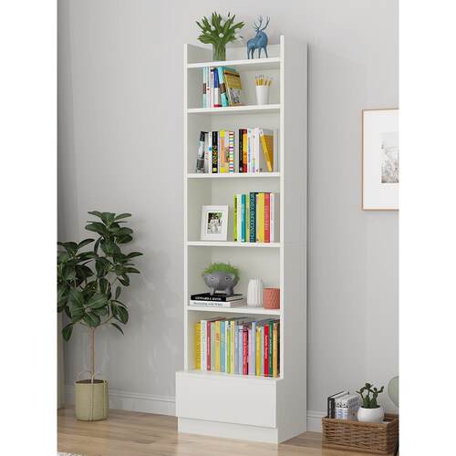 简单收纳窄书架收纳架地板到天花板壁挂式卧室儿童小书架家庭客厅 - 图0