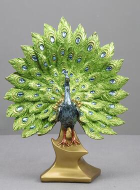 树脂孔雀花瓶假花花插实用新奇特工艺婚庆礼物家居摆件