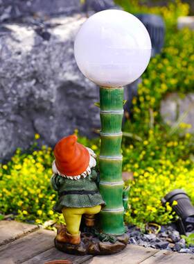 创意新款看书小矮人花园摆室设饰品外阳台盆栽景观脂装工树TX0000