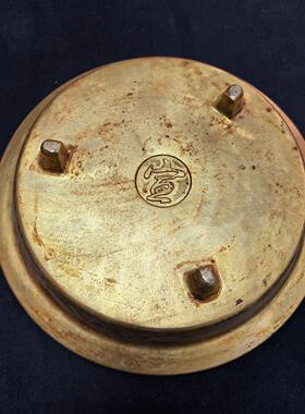 工艺品仿古古玩铜铜鎏金盘子八宝金碟子工艺品家居工艺摆件