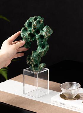 RZB-2676左顾新中式太石摆展件样板房间酒店售档楼处厅客厅高玄关