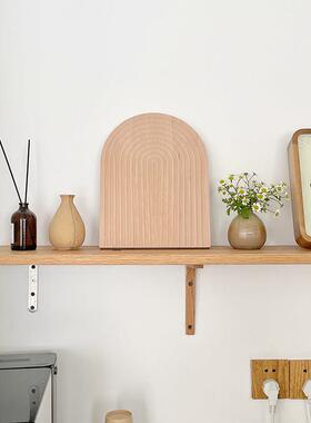 木质托盘ins日系北欧装饰道具水波纹榉木粘板盘拍照道具桌面摆盘