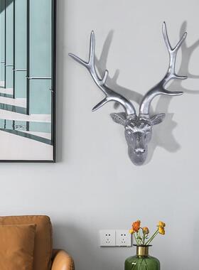 北欧复古鹿头壁挂客厅玄关背景墙面软装动物头挂件轻奢墙壁装饰品