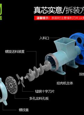 电动52号绞肉机大型商用碎肉机绞鱼机器养殖场饲料搅拌机绞碎