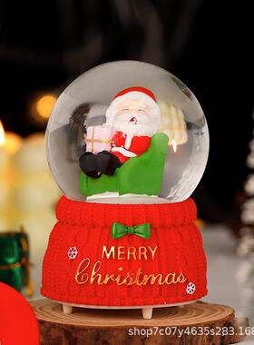多款式创意礼品圣诞系列发光水晶球桌面床头摆件圣诞老人装饰礼品
