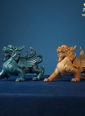 铜师傅《威猛貔貅》客厅桌面铜摆件 家居装饰工艺品