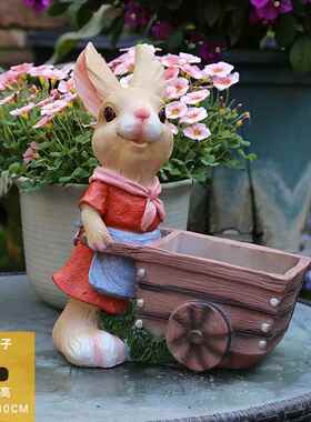 正品户花园通卡兔落子摆件 大号地庭院外装饰园林 幼儿园创意花盆