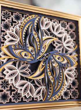 梯木叠雕创意玄关装饰小摆件轻奢高档客厅工艺品乔迁礼品开业礼物