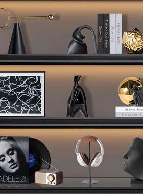 意大利轻豪华黑金花容器墙柜展示柜艺术品装饰品餐具柜客厅办公室