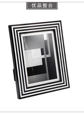 现代样板间简约家居软装饰品书柜陶瓷相架创意玻璃摆件组合ZH3380