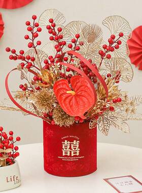2026新年福桶春节乔迁开业新婚结婚摆件福桶年宵花桶抱抱桶喜庆