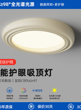 卧室吸顶灯北欧极简奶油风现简约主卧室灯温馨浪漫个性房间灯具