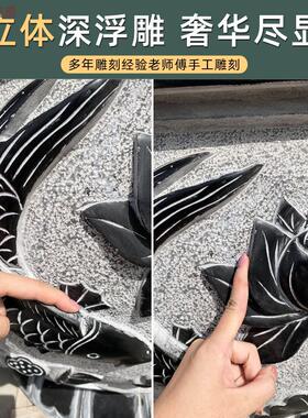 石头鱼缸花盆庭院彷古摆件荷花养鱼圆形石缸石槽流水花盆石雕鱼缸