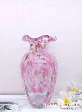 花瓶北欧轻风玻璃花瓶花瓶家居饰品粉色简约奢风 热卖创意