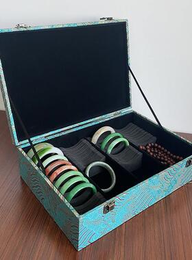 新款手镯收纳盒玉用首高档大容量复古便携翡翠镯子专用饰家箱手提