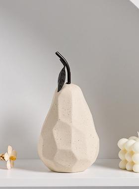 陶瓷水果摆件苹果梨ins侘寂风简约客厅儿童房电视柜玄关家居装饰