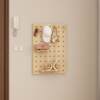Solid wood perforated board storage rack, entrance wall hanging clothes storage shelf, customizable desk wall shape display
