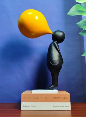 现代简约树脂人物关件客厅室玄书房桌面摆0972电视卧柜样板房家居