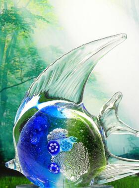 玻璃燕尾鱼琉璃创意家居装饰工艺品餐客厅酒柜摆件结婚礼物送闺蜜