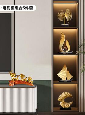 轻奢客厅酒柜摆件高端大气电视艺家DD-ZH8档居软装柜饰高办公室工