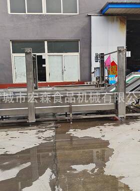 海产品提升式解冻机香肠丸子加工设备龙门架提升气泡喷淋解冻机