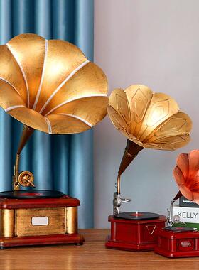 复古留声机欧式摆件留声机装饰铁艺唱片机模型工艺品家居摆件