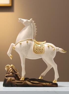新中式骏马摆件客厅玄关酒柜书房桌面装饰品乔迁开业礼品马到成功