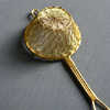 Traditional hand-woven silver mesh tea leak Brass tea filter teapot woven funnel handle tea filter tea set accessories