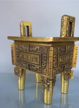 黄铜鼎制作工艺品 大号黄铜鼎 黄铜和谐鼎家居办公室工艺品摆件