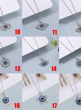 1PC Blue Glass 30mm Evil Eye Pendants Necklace For Women