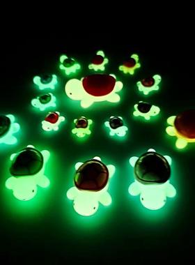 8.6cm婵妹乌龟摆件树脂夜光小乌龟微缩造景玩具小礼物动物摆件diy