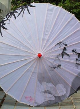 江南淡雅水墨中国风绸布印花伞吊顶装饰旗袍走秀舞蹈伞国风印花